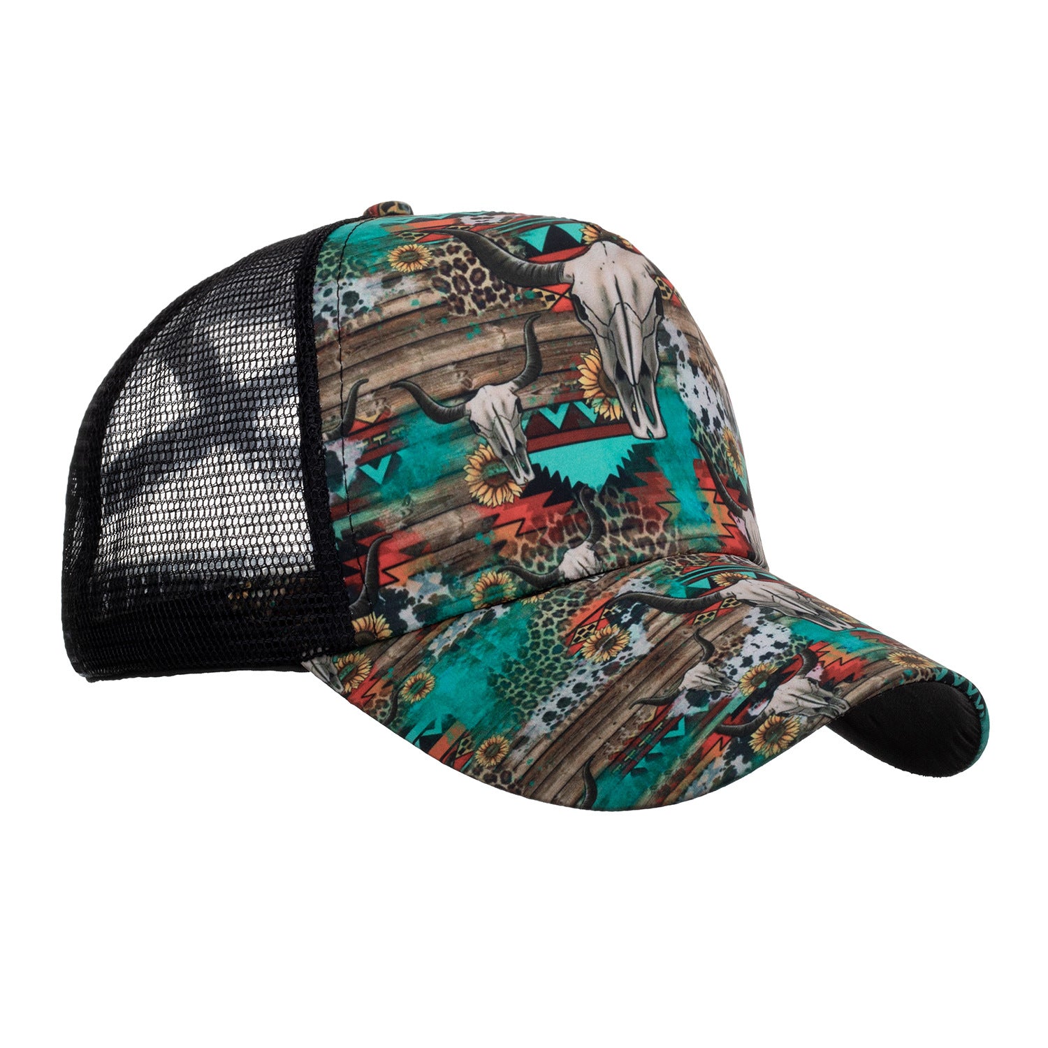 Wholesale  cow's head horizontal cross net cap baseball cap